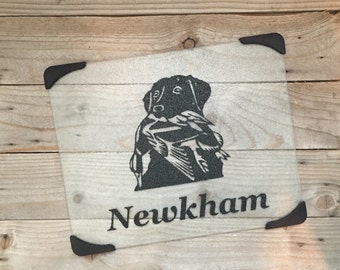 Glass Cutting Board, Hunting, Hunting Gifts, Labrador, Ducks, Duck Hunting, Hunting Gift, Country Decor, Dog Hunting, Personalized Gift