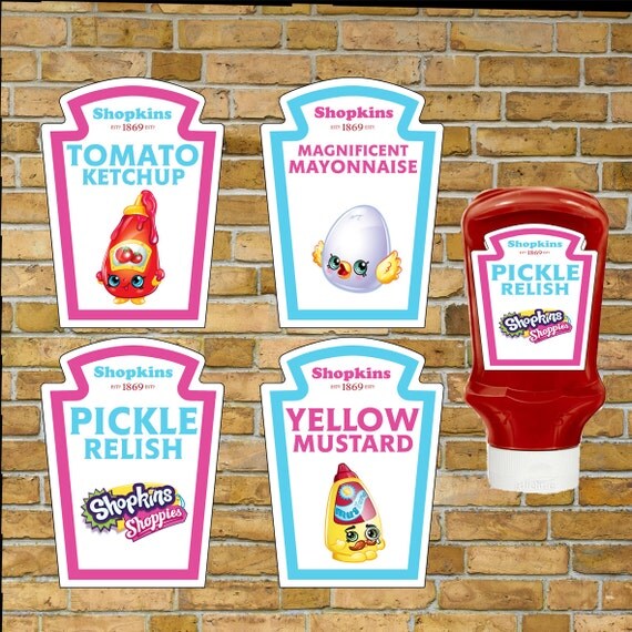 Shopkins Condiment Bottle Labels Birthday Party by CreativeShores