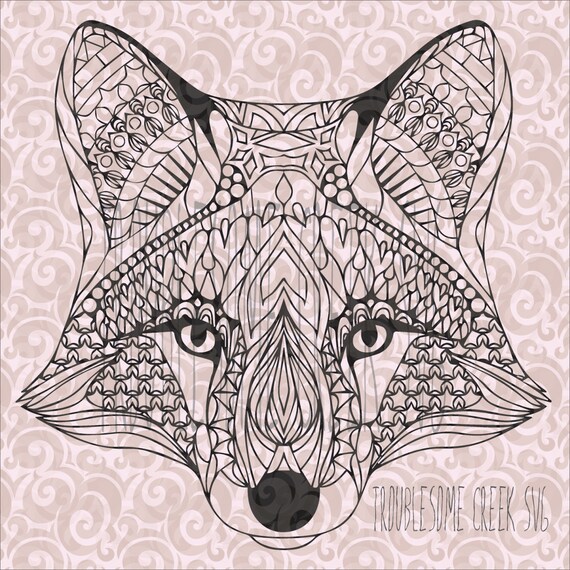 Download Intricate Fox SVG Cut File Instant Download Silhouette Cricut