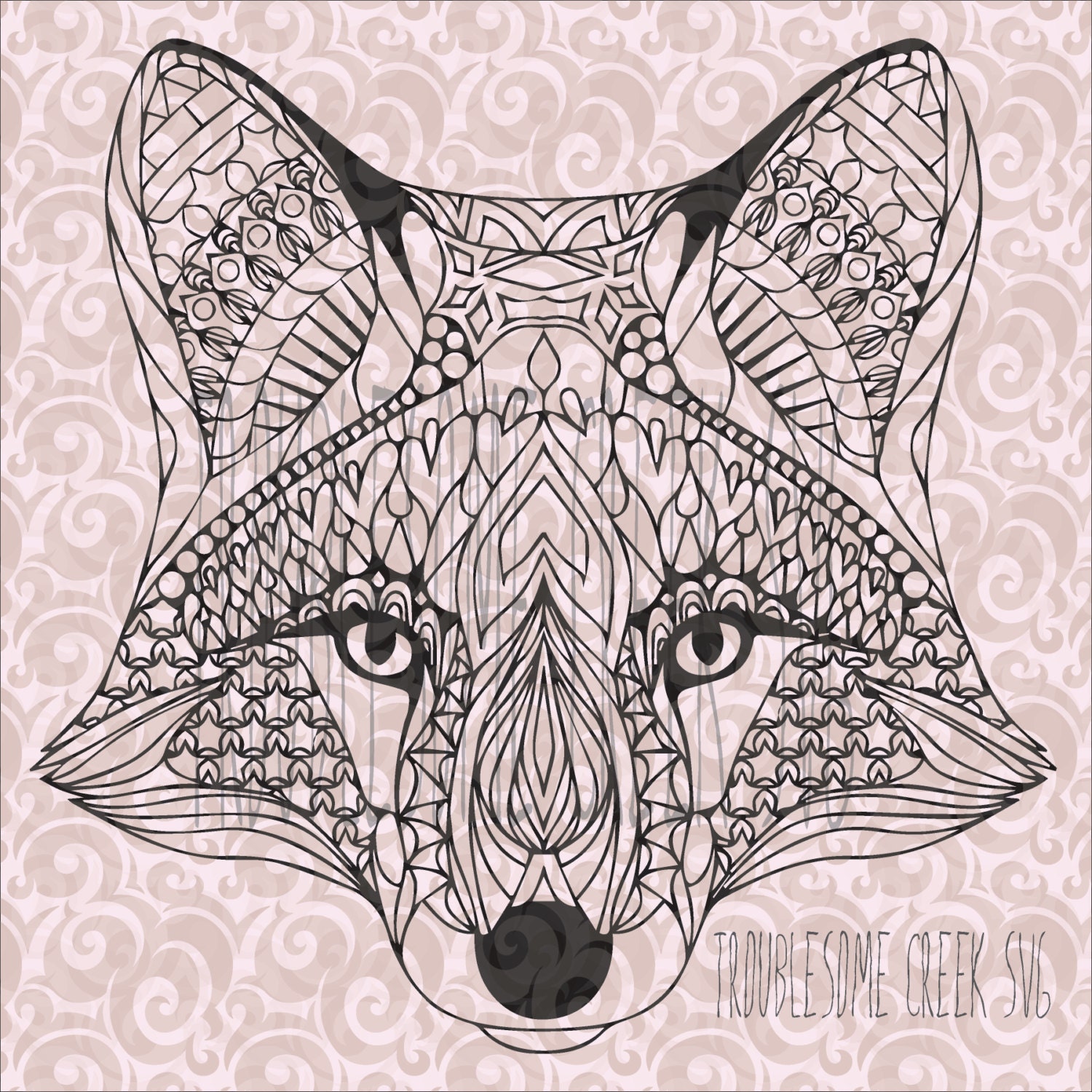 Intricate Fox SVG Cut File Instant Download Silhouette Cricut