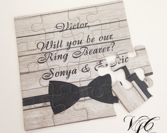 Personalized Ring Bearer proposal, Will You Be Our Ring Bearer puzzle, Ring Bearer Invitation puzzle, Ask Ring Bearer, Rustic wedding