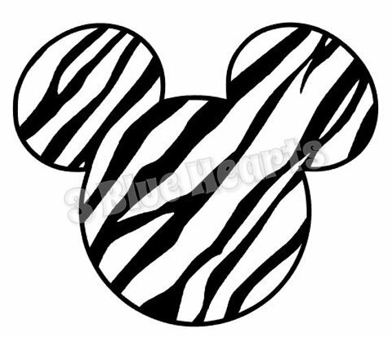 Download Zebra Mickey Head SVG Studio Animal Print by 3BlueHeartsDesign