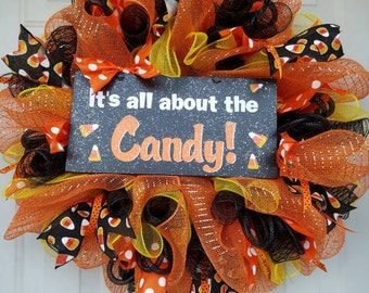 halloween wreath halloween door hanger orange wreath candy wreath candy corn wreath - Halloween Candy Wreath halloween wreath halloween door hanger orange wreath candy wreath candy corn wreath - Halloween Candy Wreath