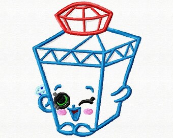 Perfume bottle cutie machine embroidery applique design