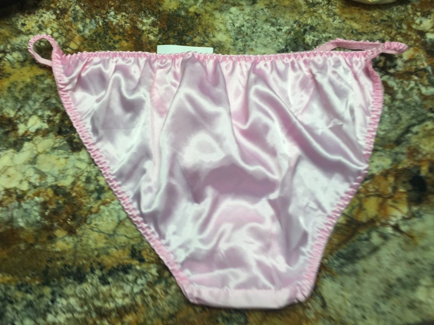 Pink Satin String Bikini Panties 5xl