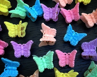 90's Butterfly Clips, 90's Hair Clips, 90's Accessories, Butterfly Clips, 90s Vintage, Soft Grunge, Pastel Grunge, Pastel Goth, Kawaii