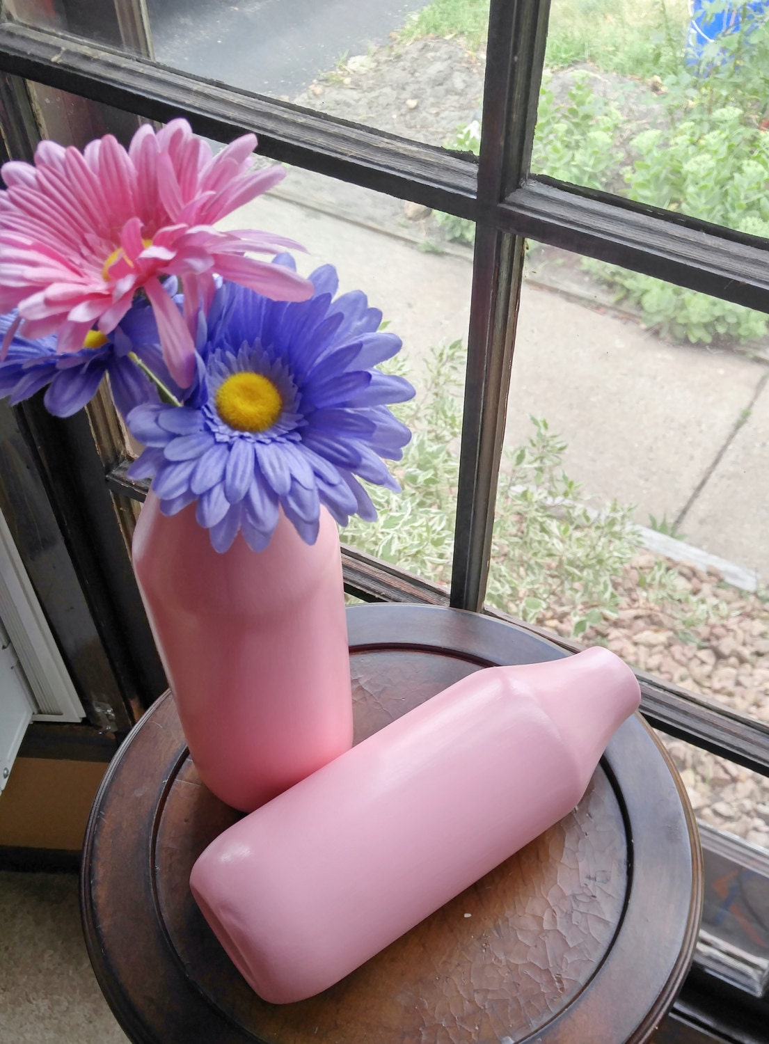 Pink Vase Set Pink Vase Milk jug vase Large Vase by ThisUniqueHome