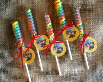 Paw Patrol Party Favors - Lollipop Twist - Party Favor - Goody Bag - Birthday Party - Chase Marshall Ryder -Set of 10