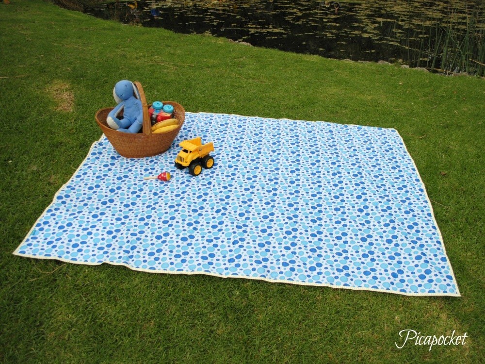 vidaXL Picnic Blanket Blue and Light Blue 150x200 cm ...