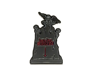 Beetlejuice Gravestone Enamel Pin