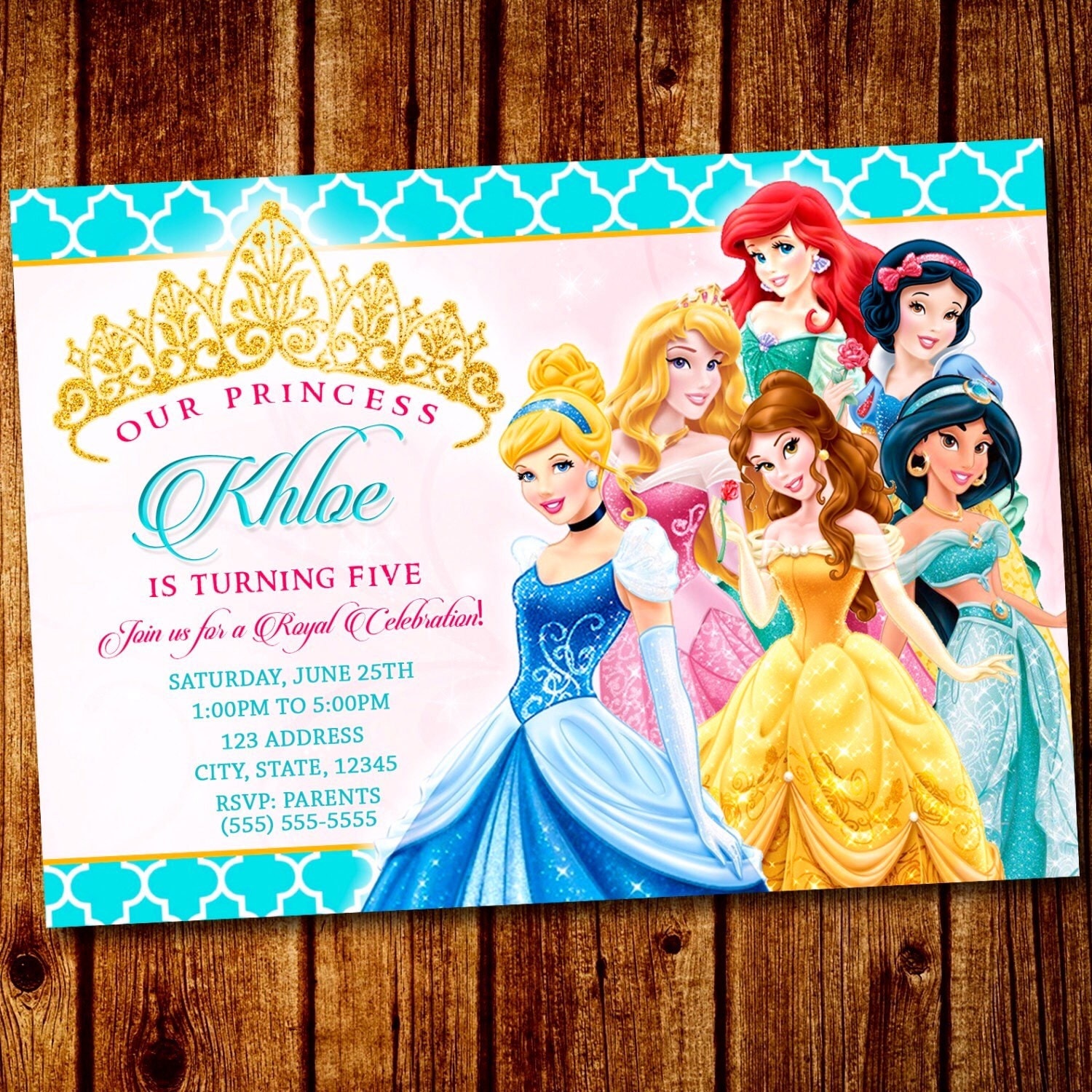 Princess party Princess Invitation Disney Princess Party