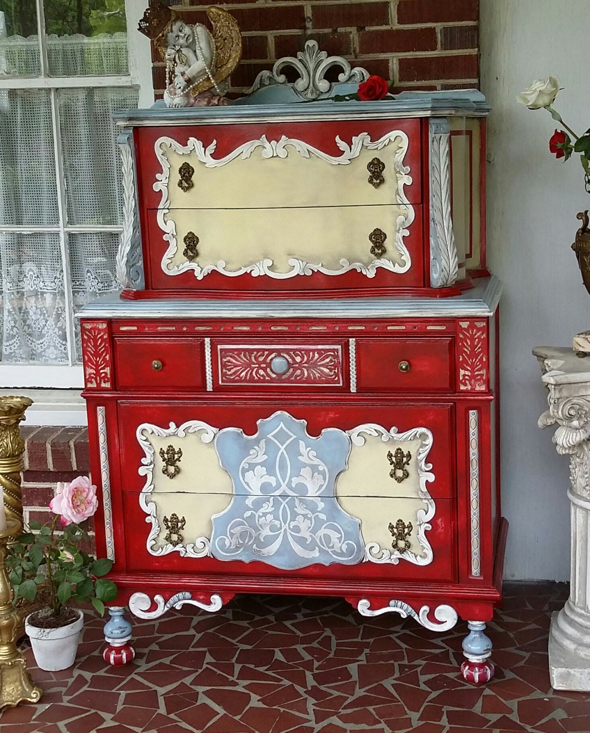 Amazing hand painted chest of drawers art furniture annie