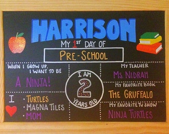 First Day of School Chalkboard