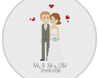 Unique wedding cross stitch related items | Etsy