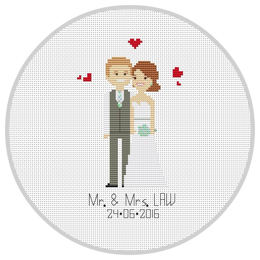 Custom Wedding Cross Stitch Pattern Pdf Bridal Shower By Xrestyk 3084