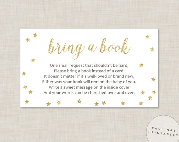 Bring a Book instead of a card Baby Shower Game Printable