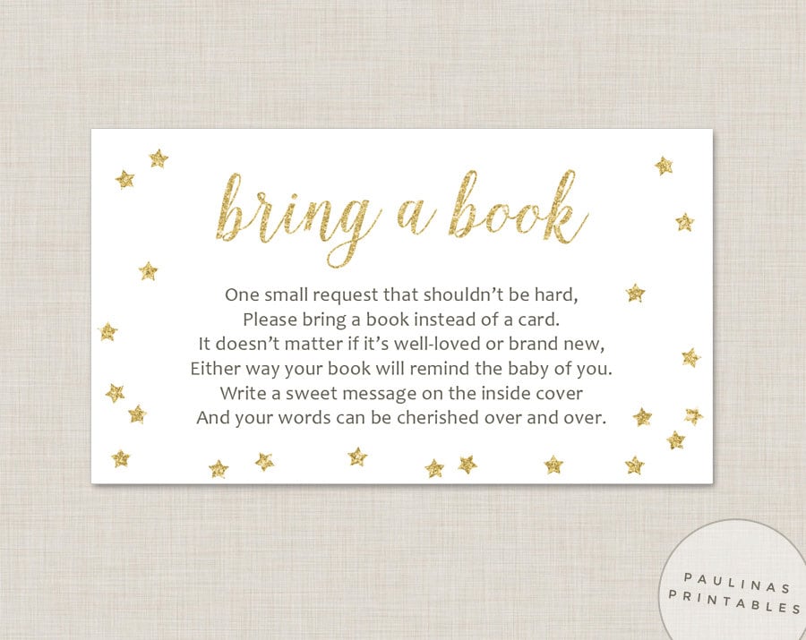 Bring a Book Instead of a Card Free Printable That are Handy Ruby Website