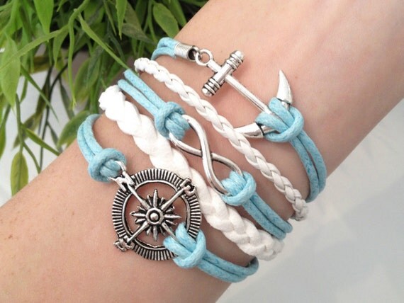 Nautical Bracelet Anchor Jewelry Ocean Bracelet Compass