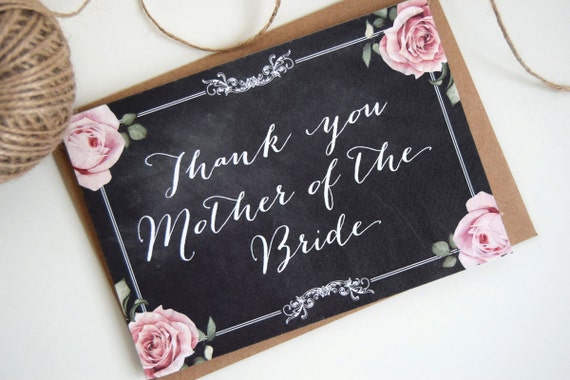 Chalkboard Wedding Bride & Grooms Parent Thank You Cards