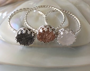 Sale!Unique anniversary gift.Sterling silver Princess Crown ring.One of a kind wedding jewelry. Unique bff Gift.Unique sisters gift.Trendy
