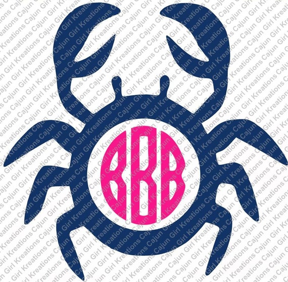 Download Crab Monogram SVG Design Cutting Files for by ...