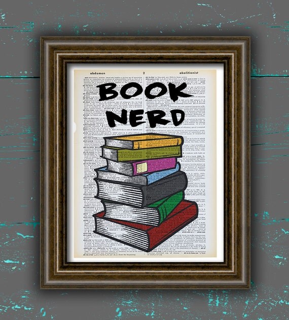 Book Nerd Print book art nerd gift book nerd dictionary