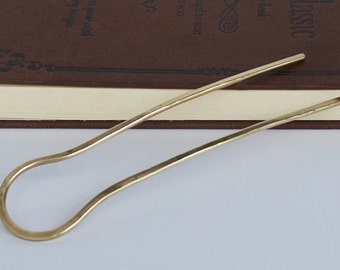 U shape Hair Fork, Brass Hair Stick, Hammered Bun Holder Bun Pin, Metal Hair Pin Hair Jewelry, Brass Hair Fork Hair Accessories, Women Gift