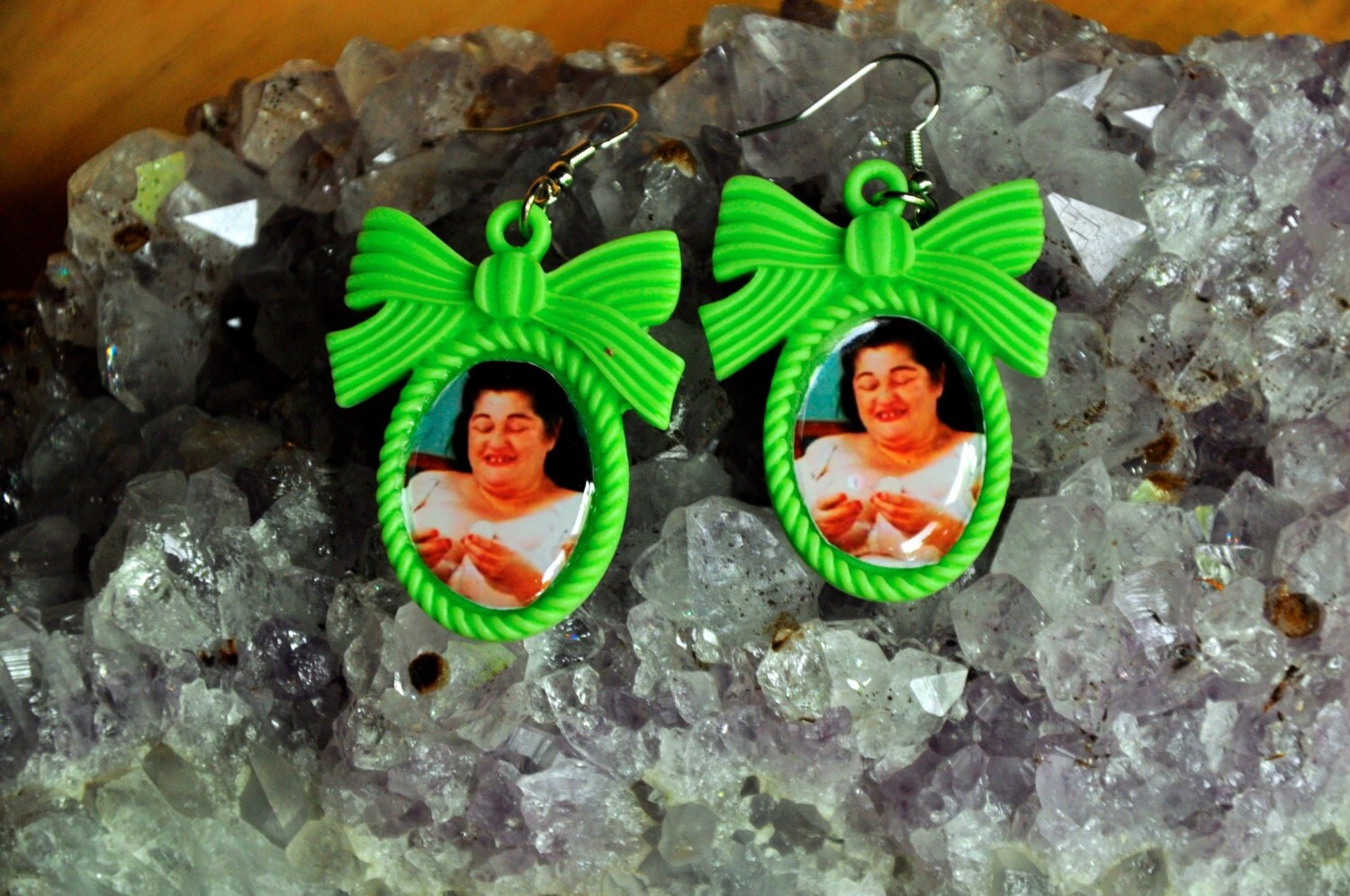 Pink FlamingosEdie the Egg LadyJohn Waters EarringsResin