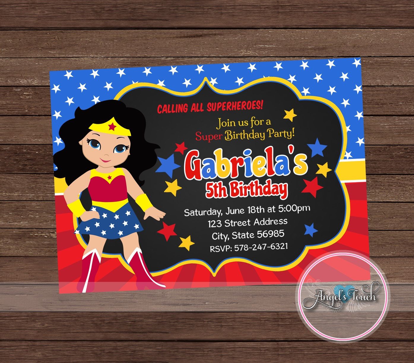 Wonder Woman Invitations 4