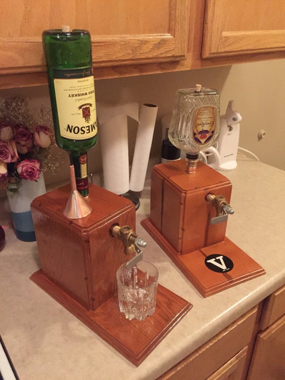 Liquor Dispenser With Bottle by ManMadeForManCave on Etsy