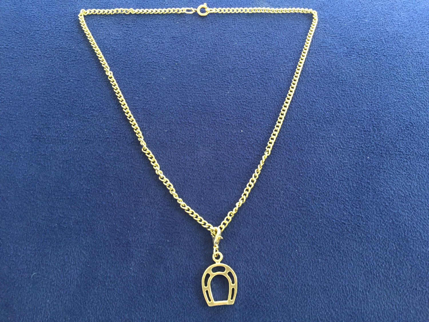 Gold Horseshoe Necklace by JulesNecklaceMarket on Etsy