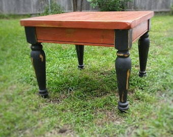 Distressed, Heavy-duty, Square Pine Coffee or End Table