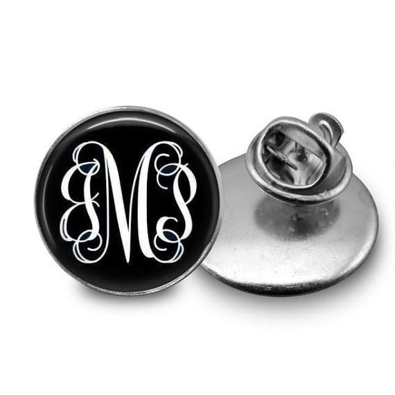 monogram tie tack