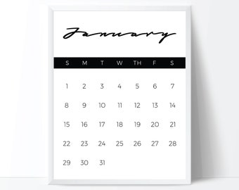 Minimal calendar | Etsy