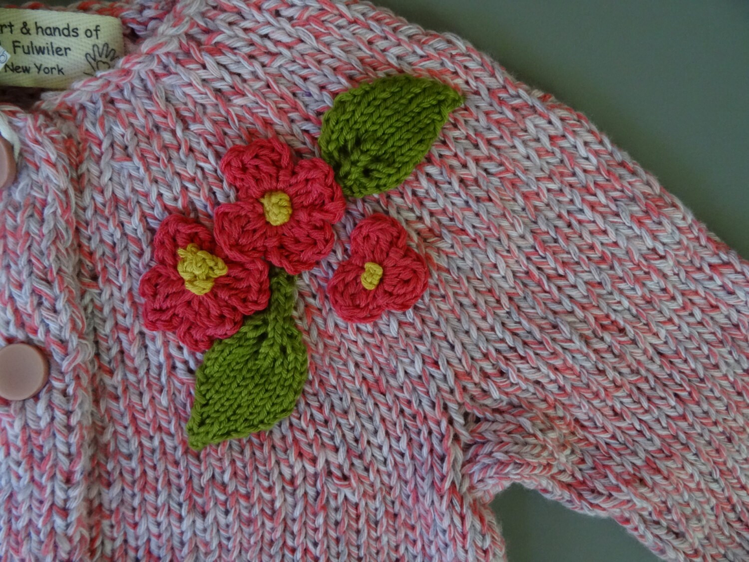 Pink Flower Cardigan