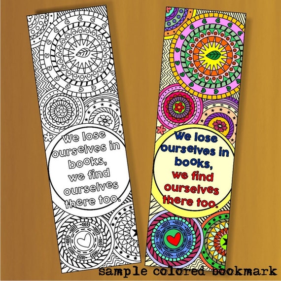 printable coloring bookmark templates with four designs plus