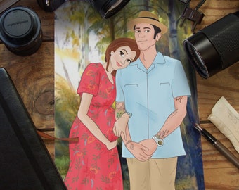 Disney Style Custom Portrait Cartoon, Personalized Caricature, portrait, Family portrait from photo - Ask for a different style/ cartoon