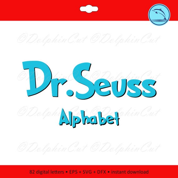 Dr.Seuss Alphabet blue letters digital picture for make logo