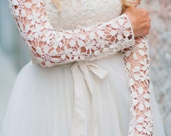 Wedding dress Lace back wedding dress Romantic Wedding Dress Long Sleeve Wedding Dress vintage wedding dress elegant wedding gown