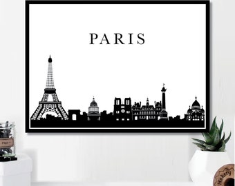 Paris Landmark Print // Minimalist Poster // Wall Art Print // Fashion // Typography // Fashion // Scandinavian // Boho // Modern // Skyline