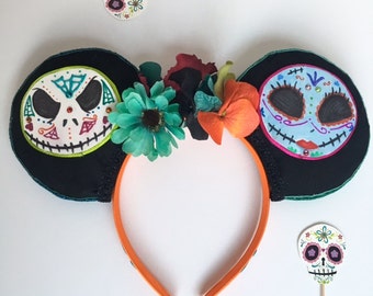Dia de los Muertos mouse ears, day of the dead mouse ears, mouse ears, disney mouse ears