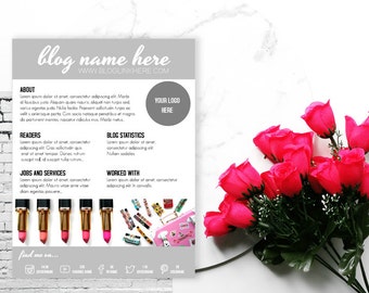 Blogger Media Kit Template for Beginners - Microsoft Word and Photoshop PSD