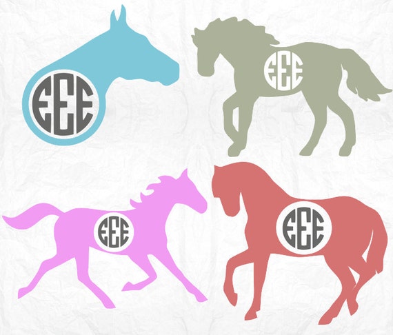 Download Horse Monogram set cuttable Cricut printable by TheSecondLemon