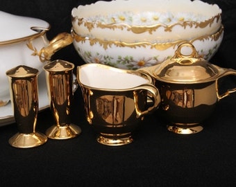 Limoges - USA Covered Sugar, Creamer, Salt & Pepper Shakers