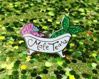 Mermaid Bathing in Male Tears Enamel Pin