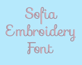 Sofia Embroidery Fonts 5 Sizes Machine Embroidery Font PES fonts Instant Download 8 Formats Embroidery Pattern