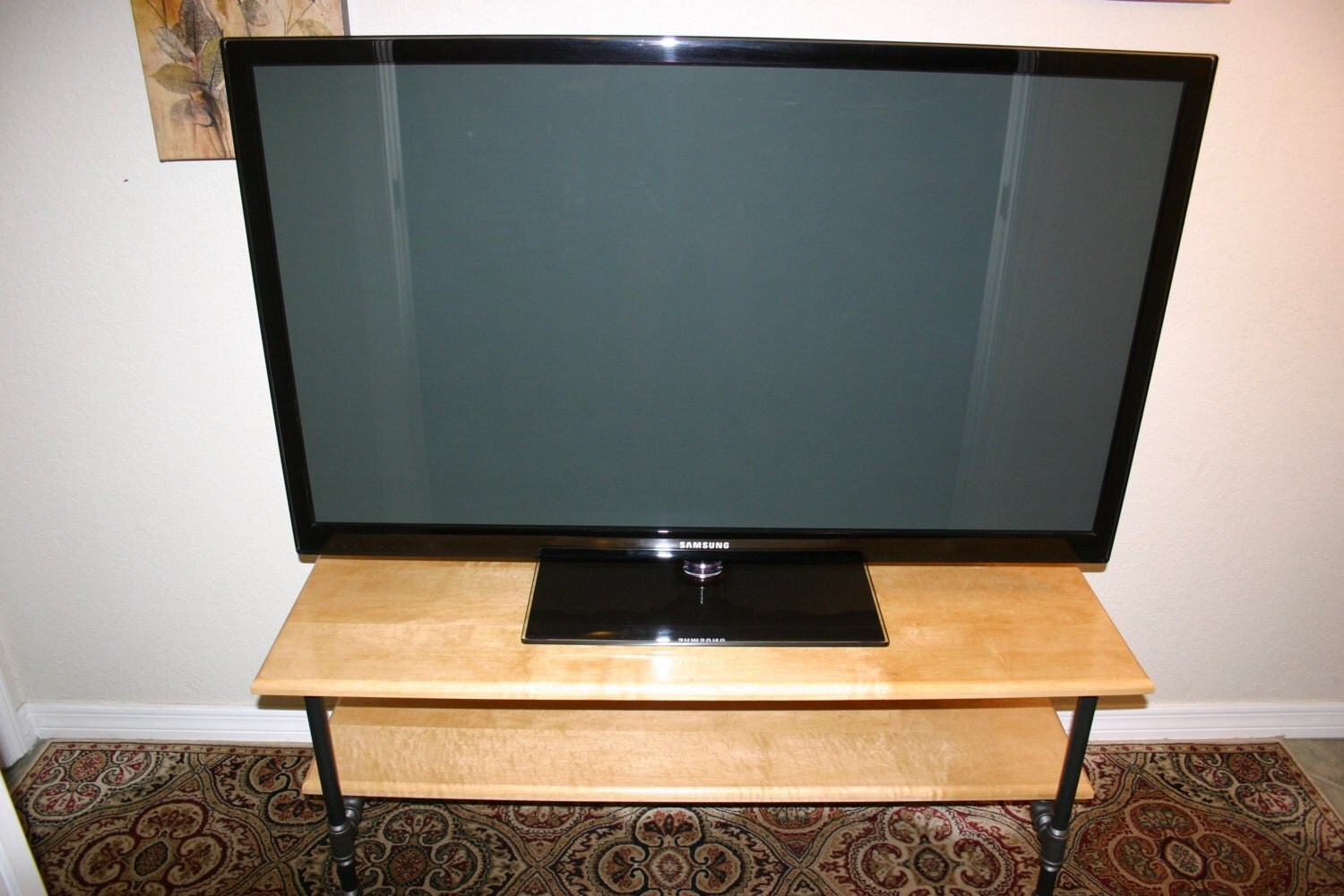 Birdseye Maple TV Table with Classic Maple Finish Reduced