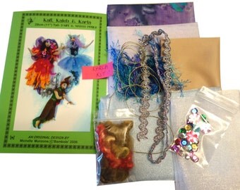 PATTERN for 3 Fairies, Elf, KIT, Supplies to make KARLA, 11" (28 cm), Tutorial, Doll making, Cloth Dolls, Workshop, Michelle Munzone, kids