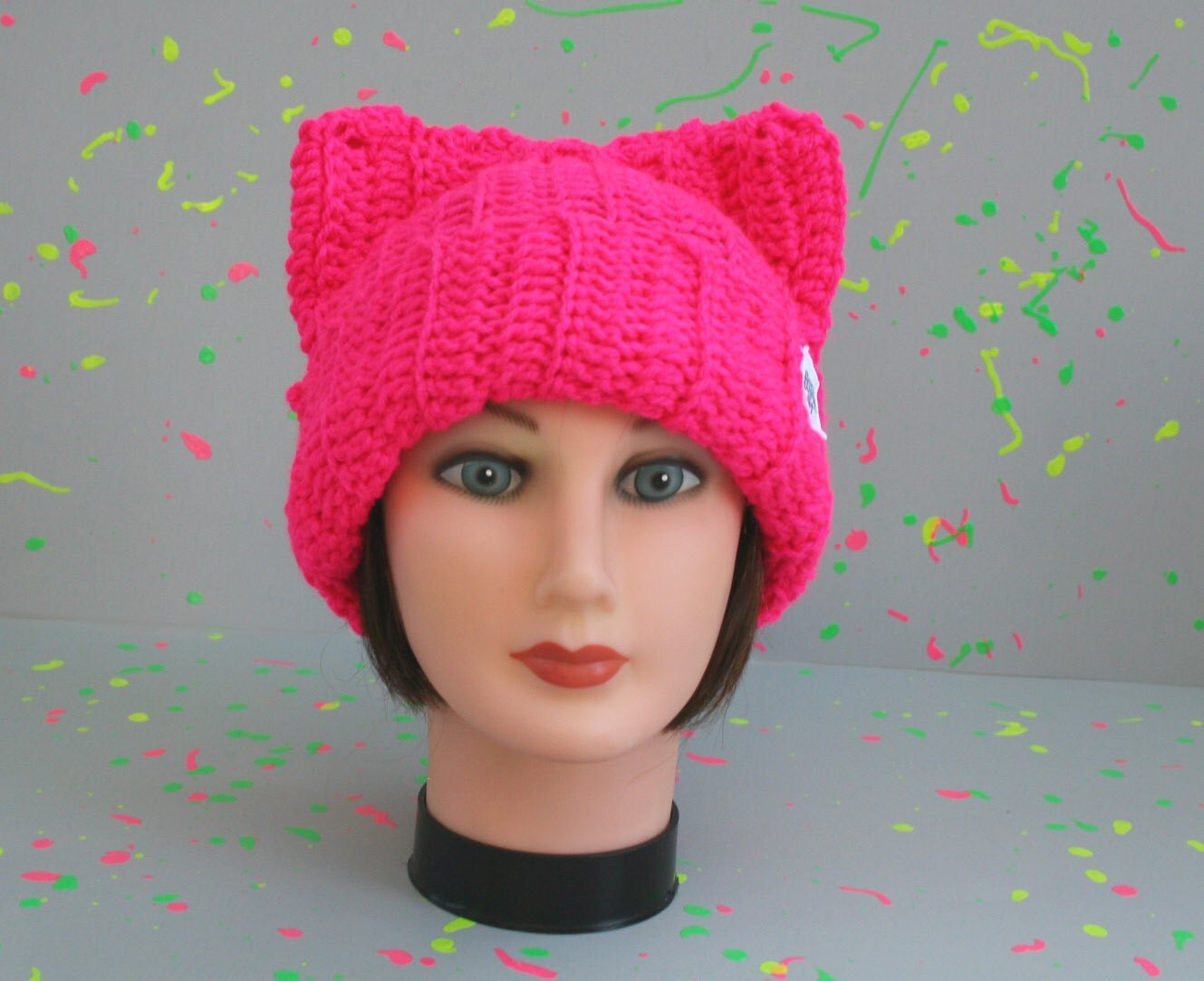 Neon Pink Cat Hat 
