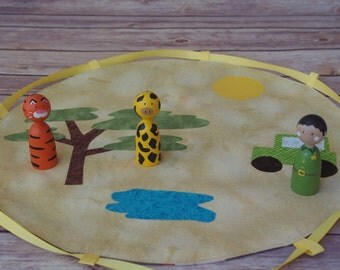 Play Mat // Playmat // Safari Play Mat and Peg Set // portable toddler toys // busy mat // quiet play